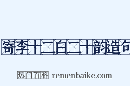 寄李十二白二十韵造句是什么意思的图片